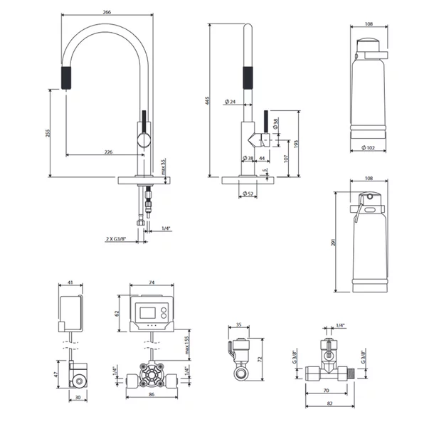 Baterie bucatarie cu sistem filtrare D1 cupru Omnires Switch [3]