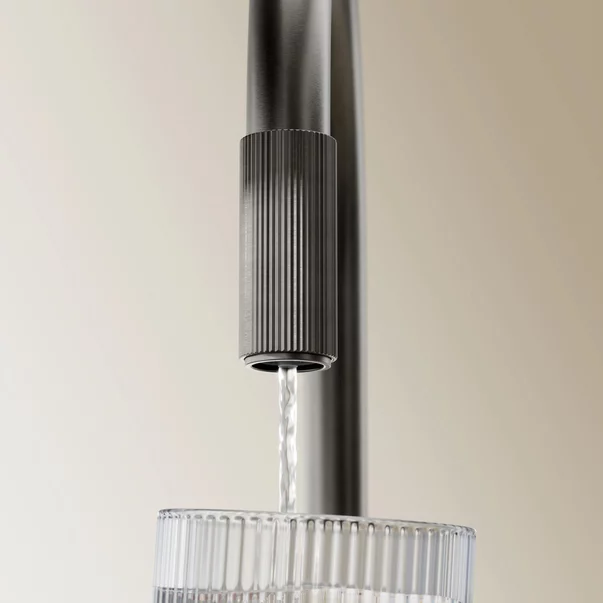 Baterie bucatarie cu dus extractibil Omnires Switch cu sistem filtrare apa finisaj grafit periat [1]