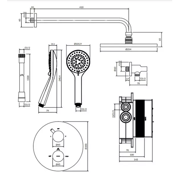 Sistem de dus incastrat auriu periat Omnires Y si para cu 5 functii [2]