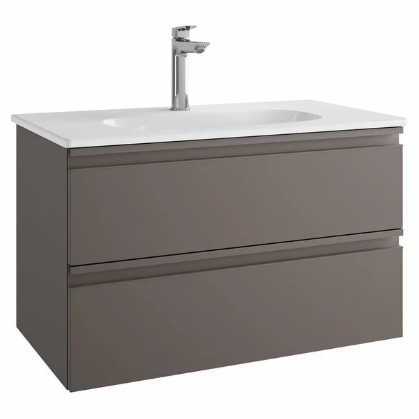  Dulapuri baie - Set dulap suspendat si lavoar Ideal Standard Tesi mdf gri 80 cm