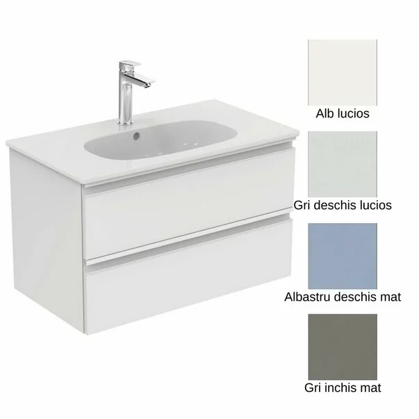 Dulap suspendat pt lavoar Ideal Standard Tesi mdf albastru 80 cm [4]