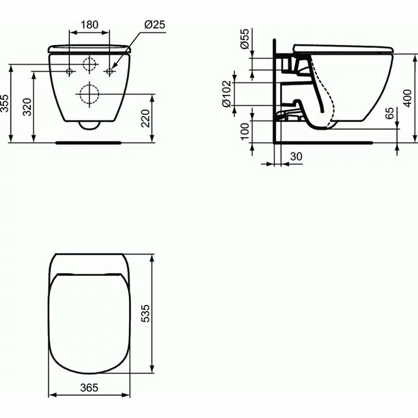 Set vas wc suspendat cu capac softclose si bideu suspendat Ideal Standard Tesi [4]