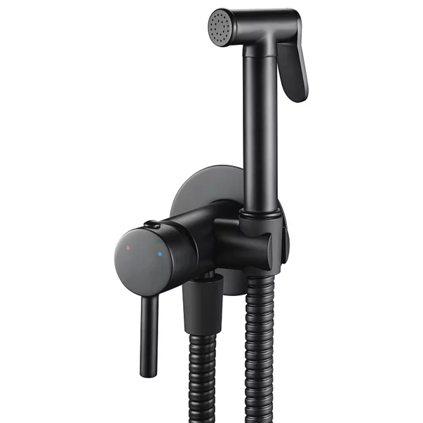 Pachet vas wc suspendat Ideal Standard Tesi, capac softclose si set dus igiena intima negru cu baterie incastrata Rea Loop [2]