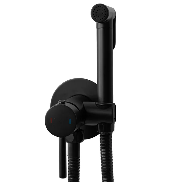 Pachet vas wc suspendat Ideal Standard Tesi, capac softclose si set dus igiena intima negru cu baterie incastrata Rea Loop [4]