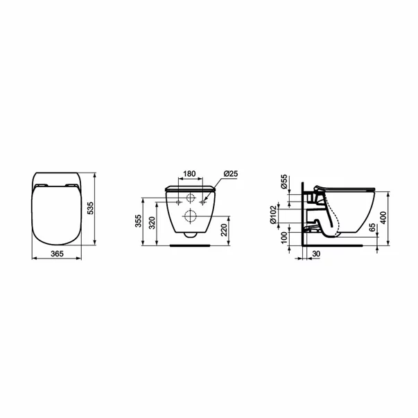 Set vas wc suspendat Ideal Standard Tesi Aquablade cu capac slim [5]