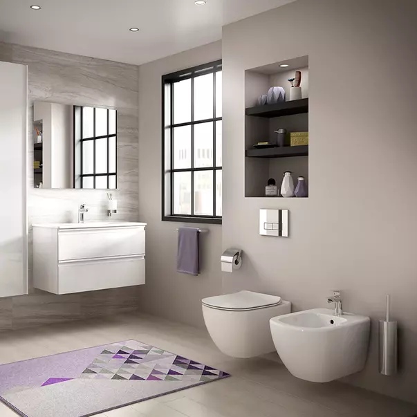 Vase wc statative - Set vas wc cu capac softclose si bideu suspendat Ideal Standard Tesi AquaBlade