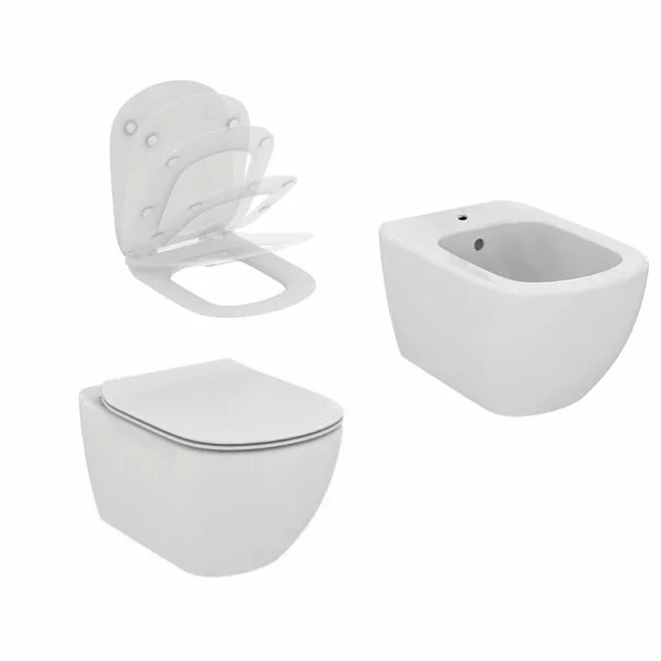 Set vas wc cu capac softclose si bideu suspendat Ideal Standard Tesi AquaBlade [8]