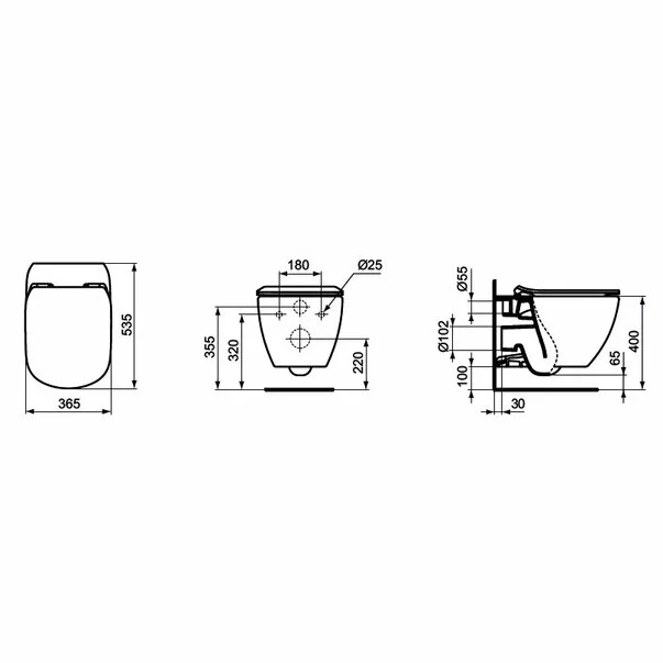 Set vas wc cu capac softclose si bideu suspendat Ideal Standard Tesi AquaBlade [9]