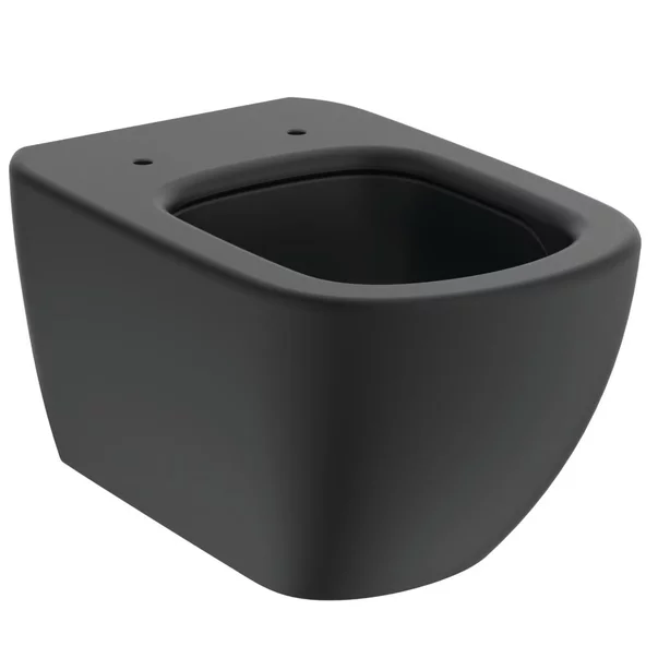Set vas wc suspendat Ideal Standard Tesi Aquablade cu capac slim softclose negru mat Silk Black [2]