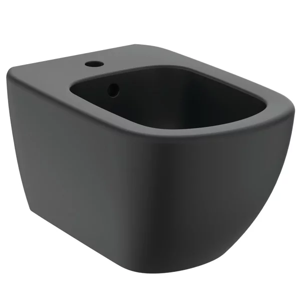 Set vas wc cu capac softclose si bideu suspendat Ideal Standard Tesi Aquablade negru mat Silk Black [9]