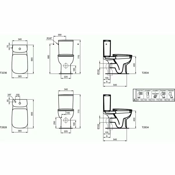 Vas wc pe pardoseala pentru rezervor asezat Ideal Standard Esedra [2]