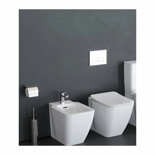Vase wc statative - Set vas wc pe pardoseala bideu pe pardoseala si capac slim soft close Ideal Standard Strada II AquaBlade BackToWall