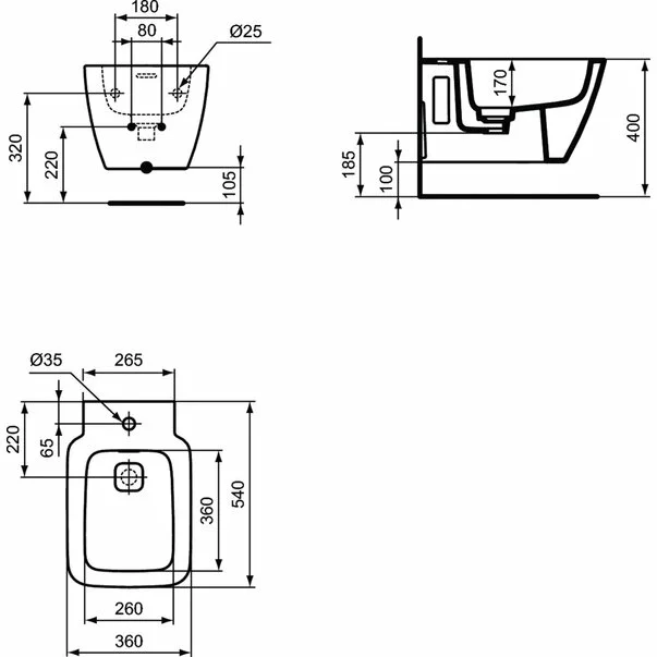 Set vas wc suspendat bideu suspendat si capac slim soft close Ideal Standard Strada II AquaBlade [10]