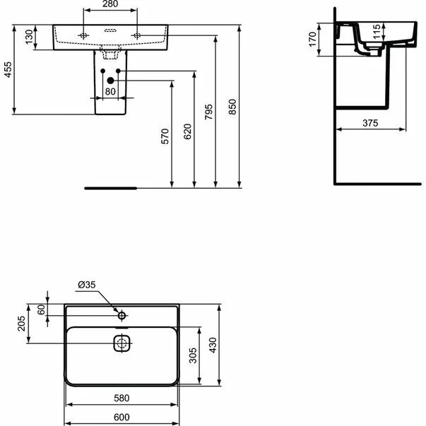 Lavoar suspendat Ideal Standard Strada II 60x43 cm [3]