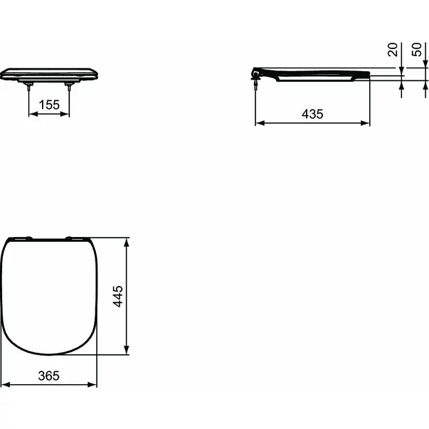 Capac wc slim softclose Ideal Standard Tesi negru mat [3]
