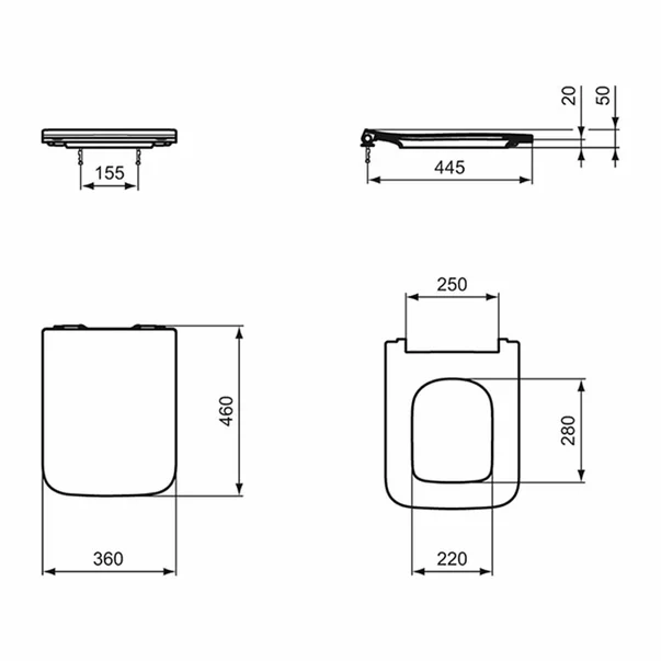Set vas WC suspendat Ideal Standard Atelier Blend Cube alb si capac softclose [13]