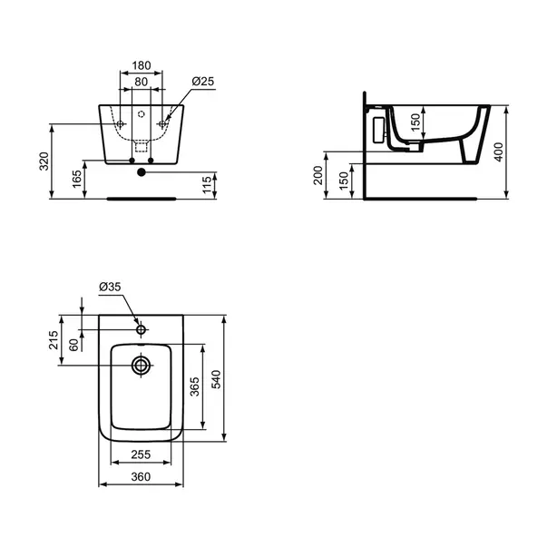 Bideu suspendat Ideal Standard Atelier Blend Cube alb mat [10]