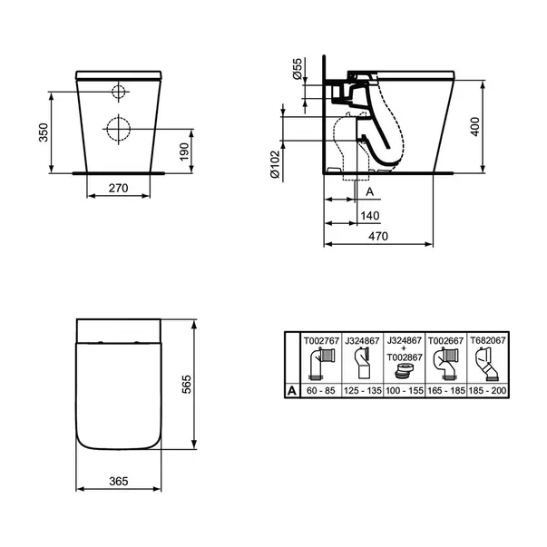 Vas WC pe pardoseala Ideal Standard Atelier Blend Cube BTW alb mat [16]