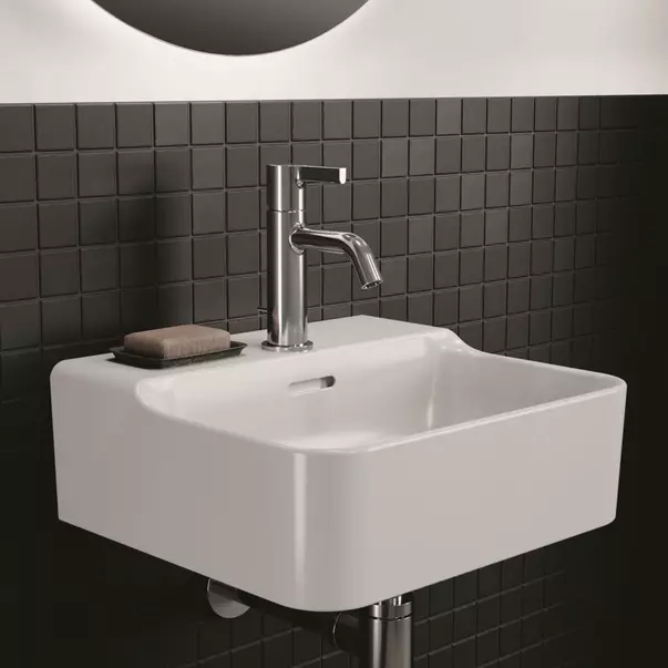 Lavoar suspendat Ideal Standard Atelier Conca 40 cm alb lucios cu orificiu baterie si preaplin [2]