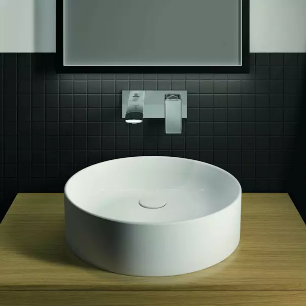 Lavoar pe blat Ideal Standard Atelier Extra alb mat cu orificiu baterie si preaplin 45 cm [7]