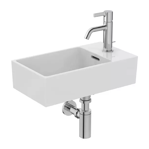 Lavoar suspendat Ideal Standard Atelier Extra 45 cm alb mat cu orificiu baterie si preaplin dreapta [3]