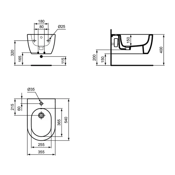 Bideu suspendat Ideal Standard Atelier Blend Curve alb mat [8]