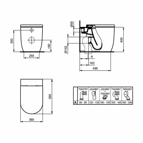 Vas WC pe pardoseala Ideal Standard Blend Curve BTW alb mat [15]