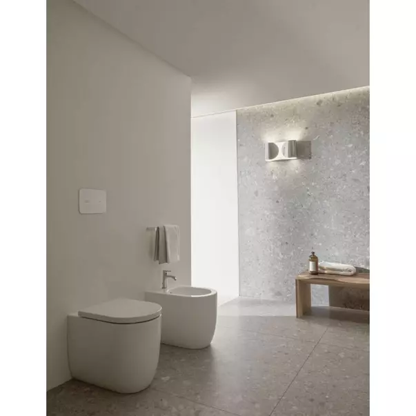 Bideu pe pardoseala Atelier Blend Curve alb mat [3]