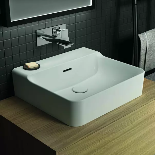 Lavoar suspendat Ideal Standard Atelier Conca 50 cm alb lucios cu orificiu preaplin [2]