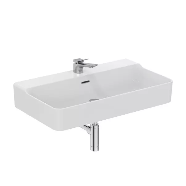 Lavoar suspendat Ideal Standard Atelier Conca 80 cm alb lucios cu orificiu baterie si preaplin [11]