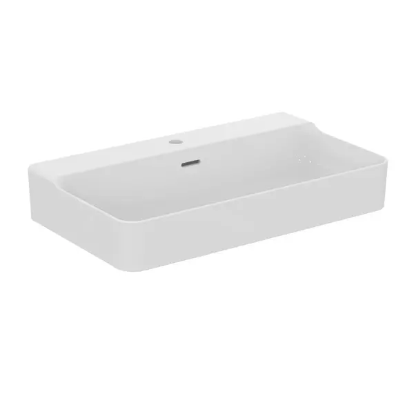 Lavoar suspendat Ideal Standard Atelier Conca 80 cm alb lucios cu orificiu baterie si preaplin [2]