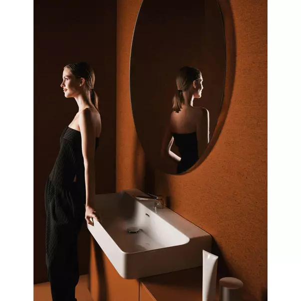 Lavoar suspendat Ideal Standard Atelier Conca 80 cm alb lucios cu orificiu baterie si preaplin [5]