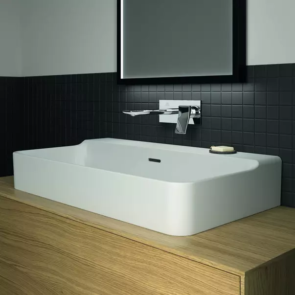Lavoar suspendat Ideal Standard Atelier Conca 80 cm alb lucios cu orificiu preaplin [6]