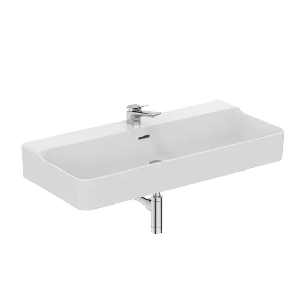 Lavoar suspendat Ideal Standard Atelier Conca 100 cm alb lucios cu orificiu baterie si preaplin [11]