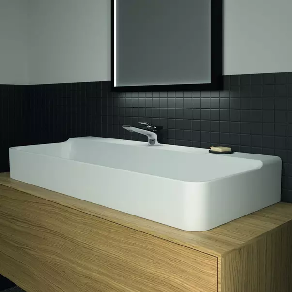 Lavoar suspendat Ideal Standard Atelier Conca 100 cm alb lucios cu orificiu baterie [6]