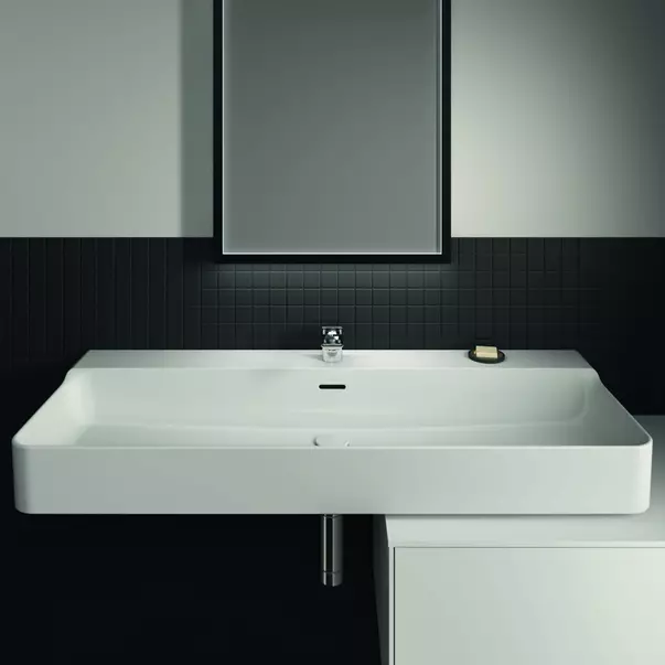 Lavoar suspendat Ideal Standard Atelier Conca 120 cm alb lucios cu orificiu baterie si preaplin [4]