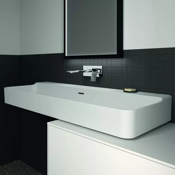 Lavoar suspendat Ideal Standard Atelier Conca 120 cm alb lucios cu orificiu preaplin [6]