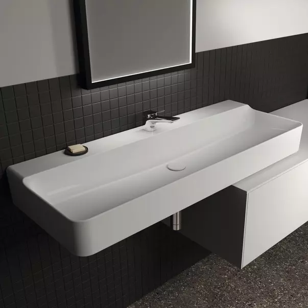Lavoar suspendat Ideal Standard Atelier Conca 120 cm alb lucios cu orificiu baterie [3]