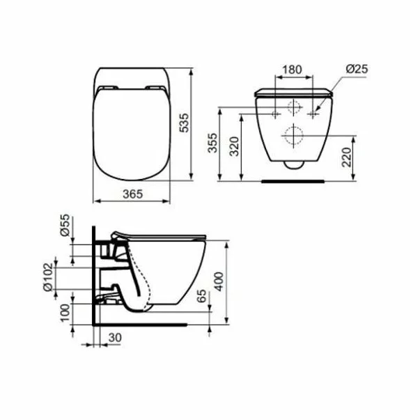 Set vas wc suspendat Ideal Standard Tesi AquaBlade cu capac inchidere lenta si rezervor Ideal Standard Prosys [4]