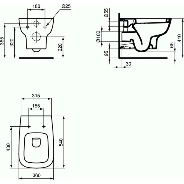 Set vas wc suspendat Ideal Standard Esedra AquaBlade cu capac inchidere lenta si rezervor Ideal Standard Prosys [9]