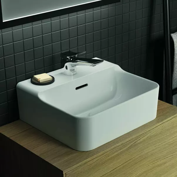Lavoar suspendat Ideal Standard Atelier Conca alb lucios cu orificiu baterie si preaplin 40 cm [2]