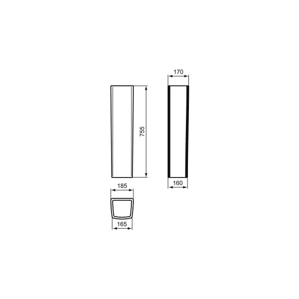 Piedestal pentru lavoar dreptunghiular Ideal Standard Atelier Conca alb lucios [7]