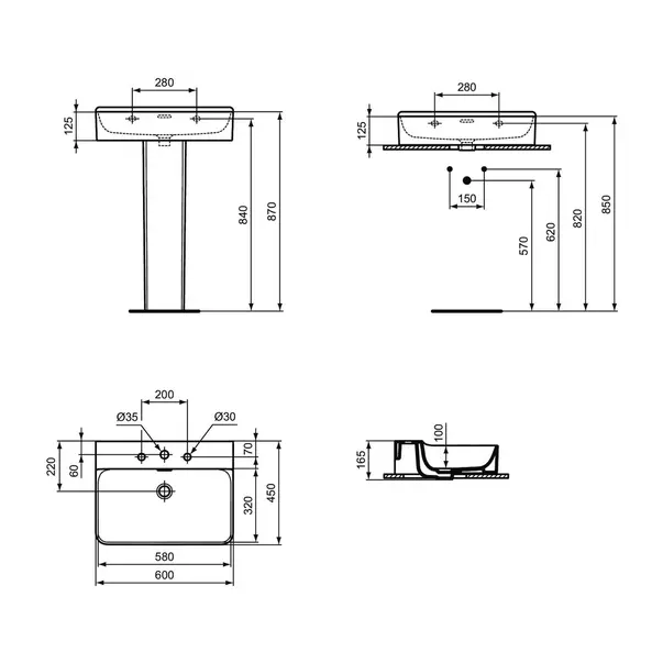 Piedestal pentru lavoar Ideal Standard Atelier Conca alb lucios [9]