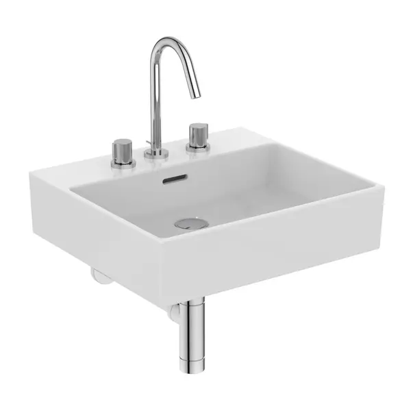 Lavoar suspendat Ideal Standard Atelier Extra cu 3 orificii baterie si preaplin alb lucios 50 cm [8]