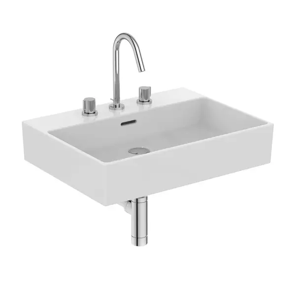 Lavoar suspendat Ideal Standard Atelier Extra alb lucios cu 3 orificii baterie si preaplin 600 cm [6]