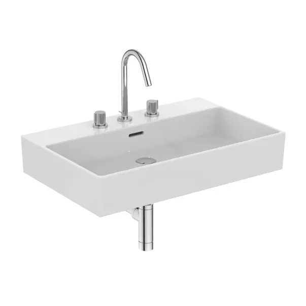 Lavoar suspendat Ideal Standard Atelier Extra cu 3 orificii baterie si preaplin alb lucios 70 cm [8]