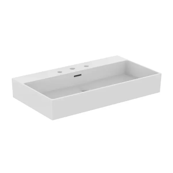 Obiecte Sanitare - Lavoar suspendat Ideal Standard Atelier Extra cu 3 orificii baterie si preaplin alb lucios 80 cm