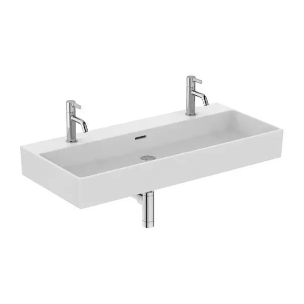 Lavoar suspendat Ideal Standard Atelier Extra alb lucios cu orificii baterie si preaplin 100 cm [6]