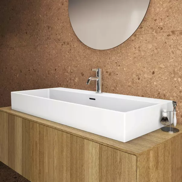 Lavoar suspendat Ideal Standard Atelier Extra alb mat cu orificiu baterie si preaplin 100 cm [5]