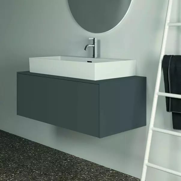 Lavoar suspendat Ideal Standard Atelier Extra alb mat cu orificiu baterie si preaplin 100 cm [7]